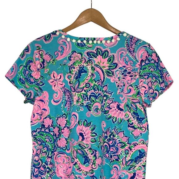 Lilly Pulitzer Etta dress in Blue Horizon Jungle Sunrise - Picture 5 of 16